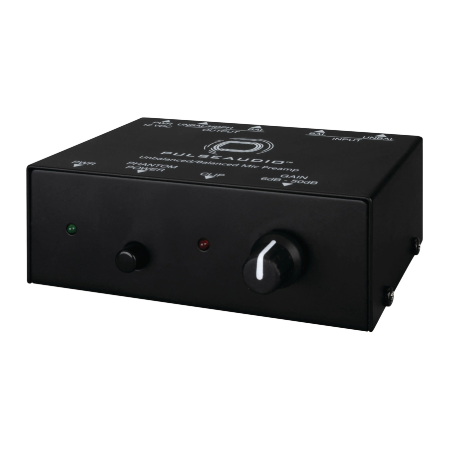 PulseAudio PA-MICPRE Quick Start Manual