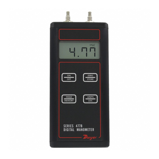Dwyer Instruments 477B-1 Installation & Operating Instructions