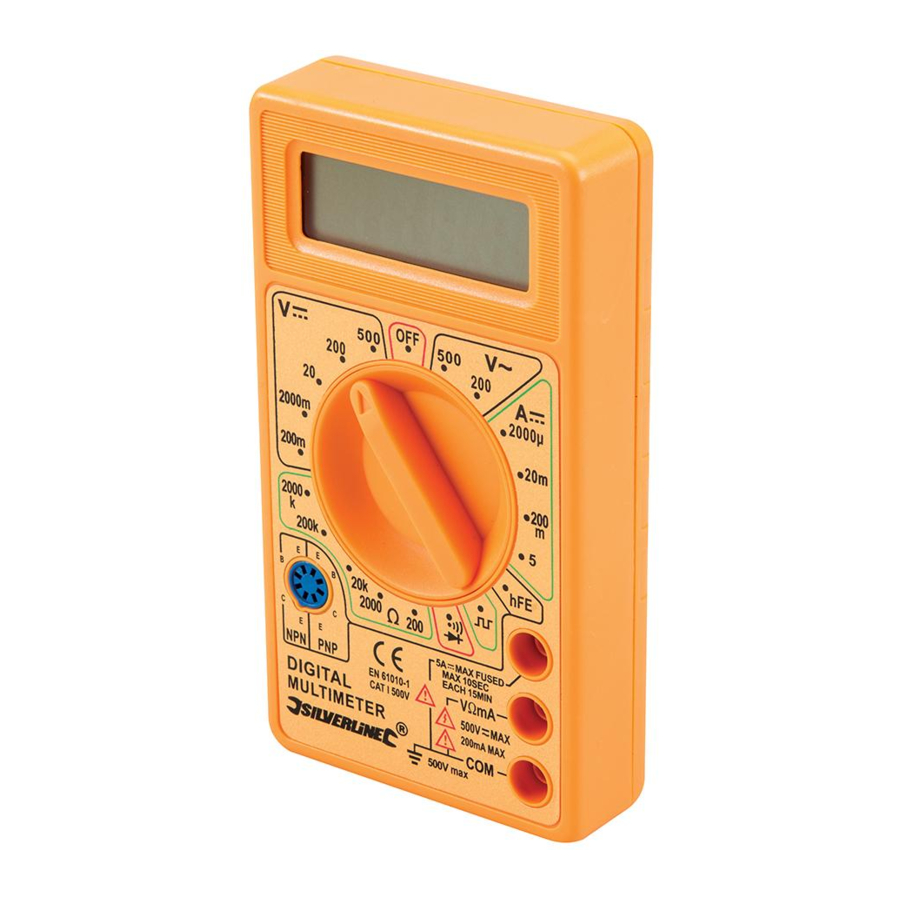 Silverline 589681 - Digital Multimeter AC & DC Manual