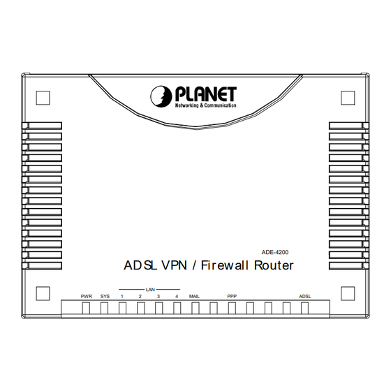 Planet ADSL VPN/Firewall Router ADW-4200 User Manual