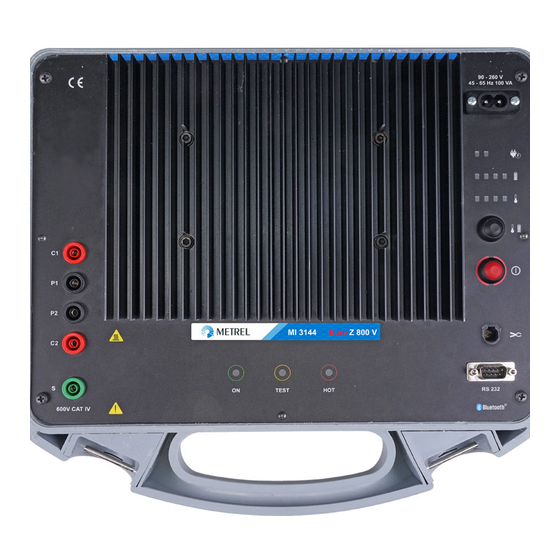 User Manuals: METREL MI 3144 Euro Z 800 V Instrument