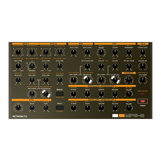 Retroaktiv MPG-8 Manual