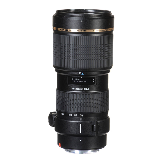 Tamron SP AF70-200mm F/2.8 Di LD [IF] Macro User Manual