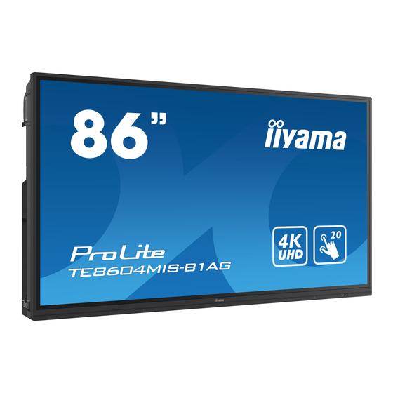 Iiyama ProLite TE8604MIS Manuals