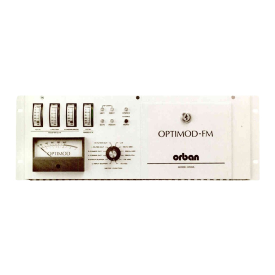 Orban OPTIMOD-FM 8100A/1 Operating Manual