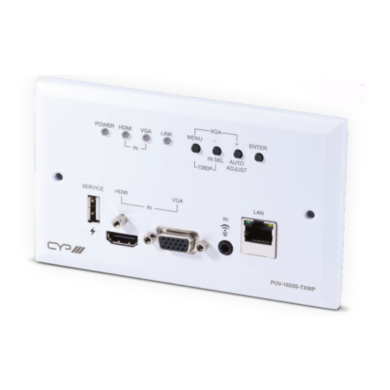 CYP PUV-1605S-TXWP Operation Manual