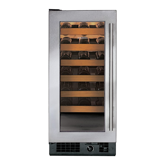 Sub-Zero Wine Storage 315W Technical Service And Parts Manual