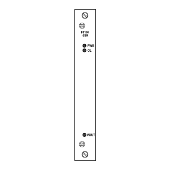 OTS FT100-SSTSA Installation And Operation Manual