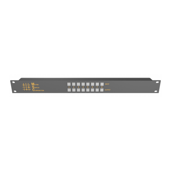 Matrix Switch Corporation MSC-CP8X8E Product Manual