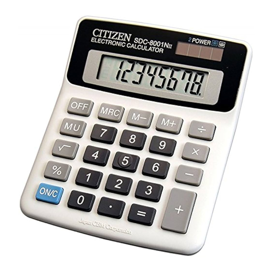 Citizen SDC-8001NII Instruction Manual
