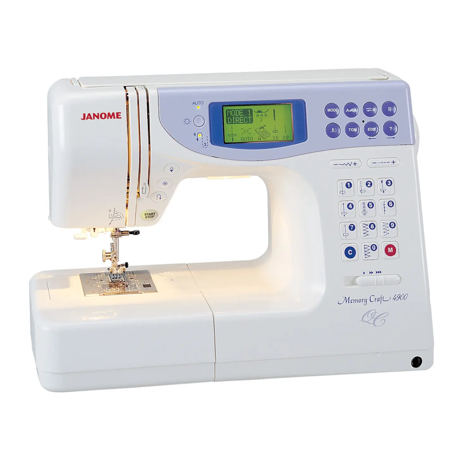 Janome MEMORY CRAFT 4900 QC Instruction Book