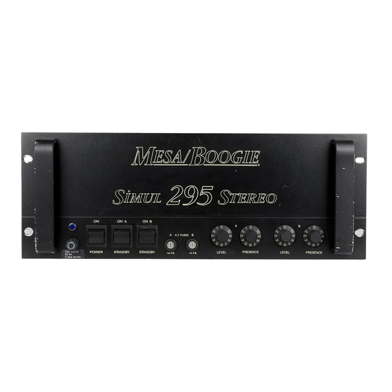 Mesa/Boogie 295 Operating Manual