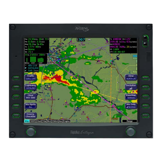 Avidyne Entegra EX5000C Display Manuals