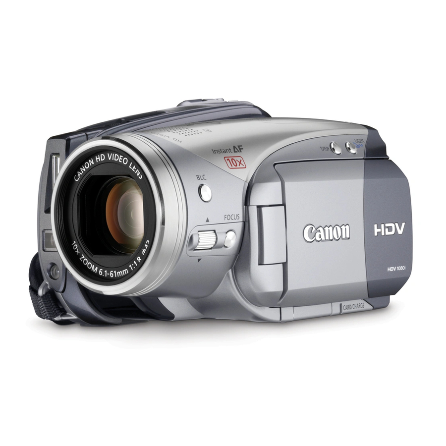 Canon HV20 - VIXIA Camcorder - 1080i Manuals