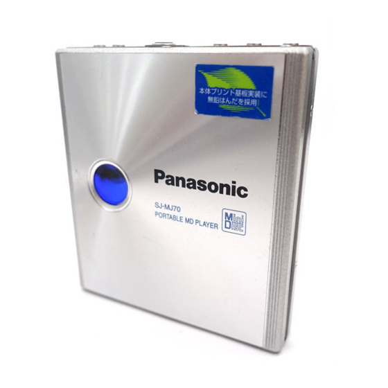 Panasonic SJ-MJ70 Manuals