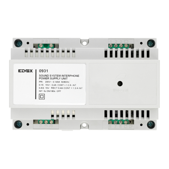 Elvox 931 Wiring Instructions