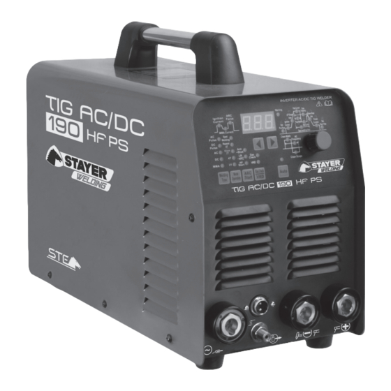 stayer TIG AC / DC 190 HF PULSED Operating Instructions Manual