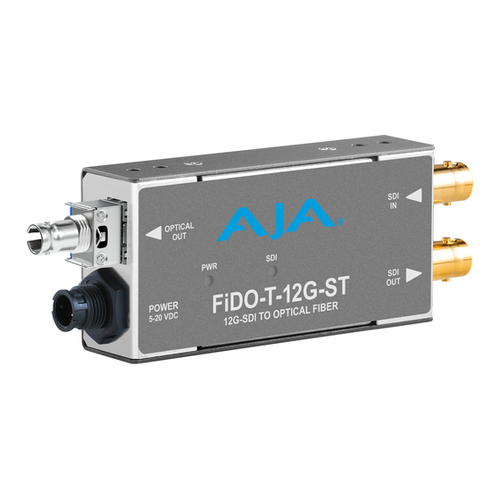 AJA FiDO 12G Series Installation And Operation Manual