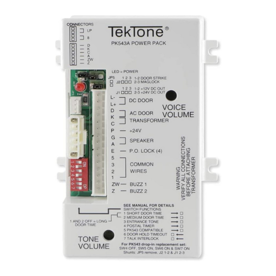 TekTone PK543A Installation Instructions Manual