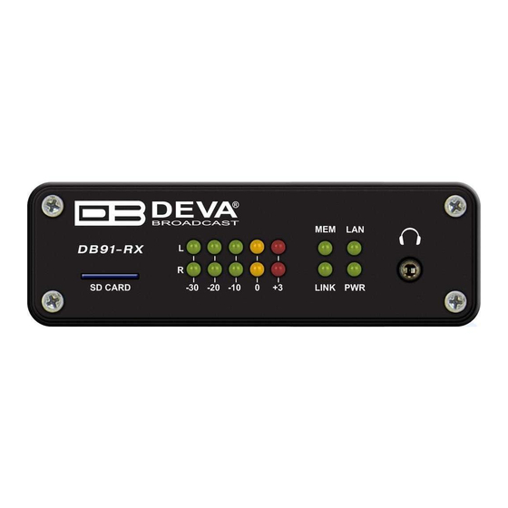 DEVA Broadcast DB91-RX Quick User Manual