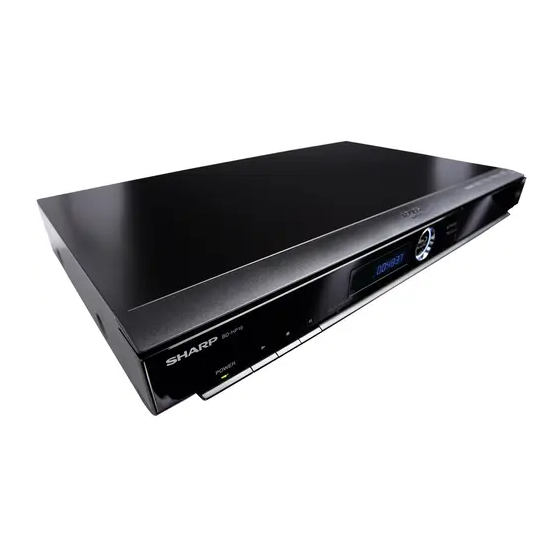Sharp BD-HP17U - AQUOS 1080p Blu-ray DiscTM Player Manuals