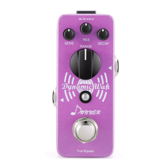 Donner Dynamic Wah Owner's Manual