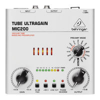 Behringer TUBE ULTRAGAIN MIC200 User Manual