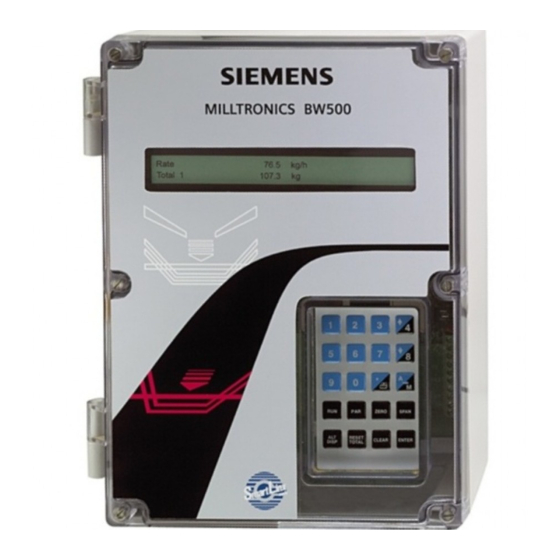 Siemens milltronics BW500 Instruction Manual