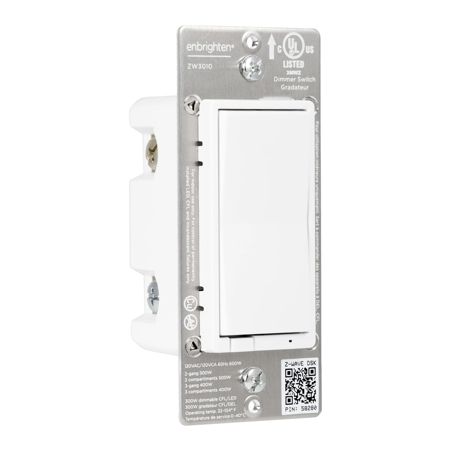 Enbrighten 46203 ZW3010 - In-Wall Smart Dimmer Manual