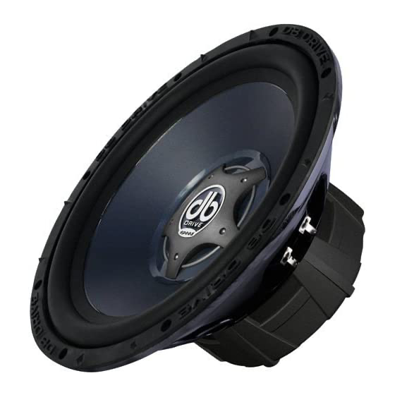 DB Drive Speed Series Subwoofer SW12D2 Installation Instructions