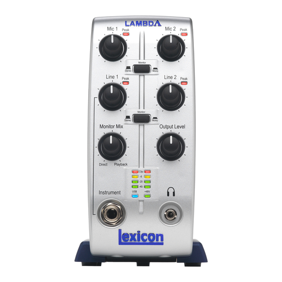 Lexicon LAMBDA STUDIO - SOFTWARE Software Installation Manual