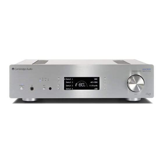 Cambridge Audio azur 851D Quick Start Manual