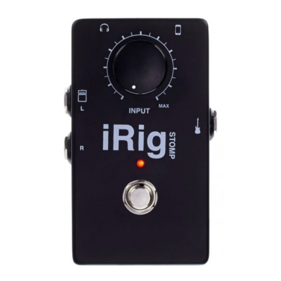 IK Multimedia iRig STOMP Quick Start Manual