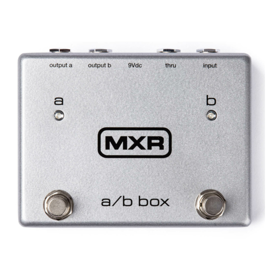 Dunlop MXR A/B BOX Quick Start Manual