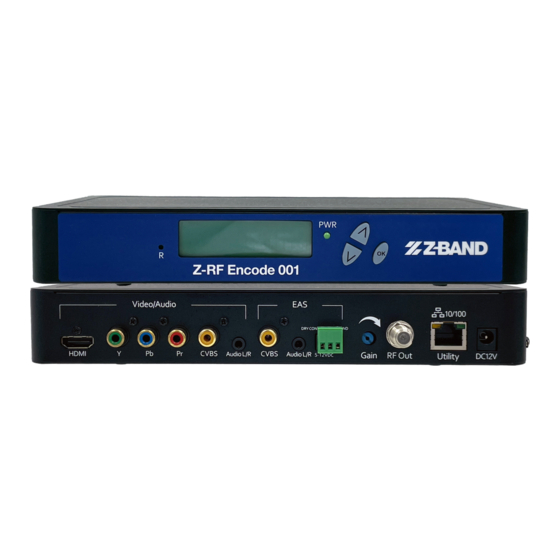 Z-Band Z-RF Encode 001 RF Video Encoder Manuals