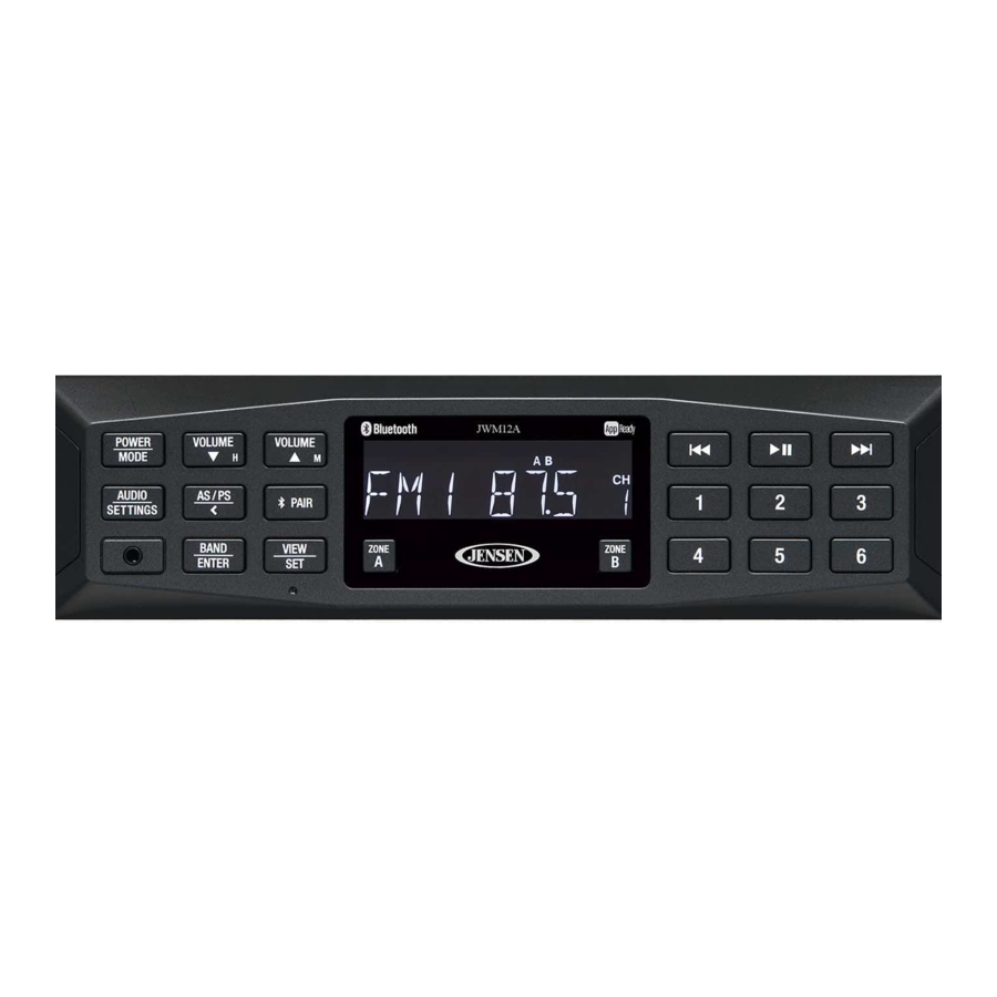 ASA Electronics Jensen JWM12A Quick Reference Manual