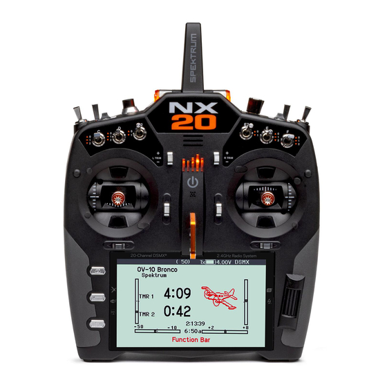 Horizon Hobby Spektrum DSMX NX20 Manuals