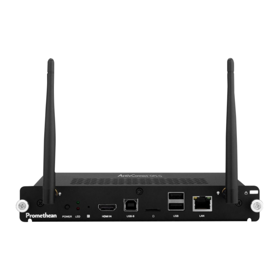 promethean ActivPanel Quick Install Manual