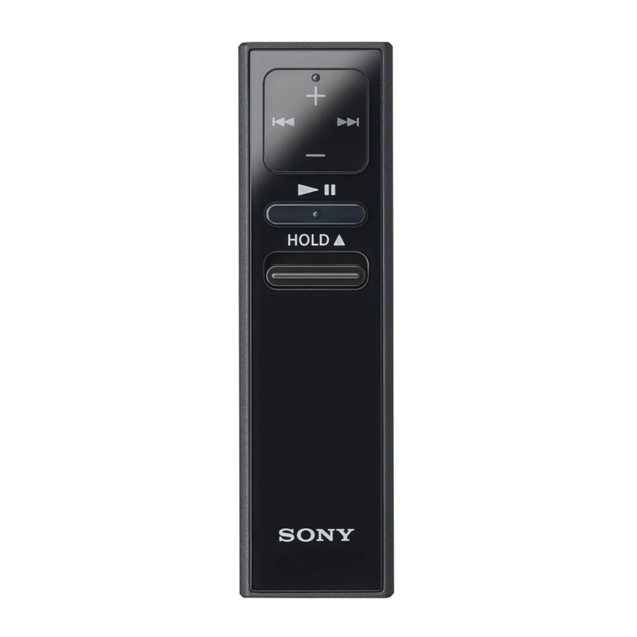 Sony RMT-NWS20 - Remote Commander Instruction Manual