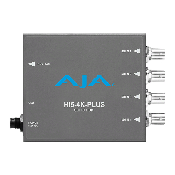 AJA hi5-4k-plus Installation And Operation Manual