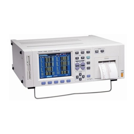 Hioki Power HiTester 3193 Analyzer Manuals