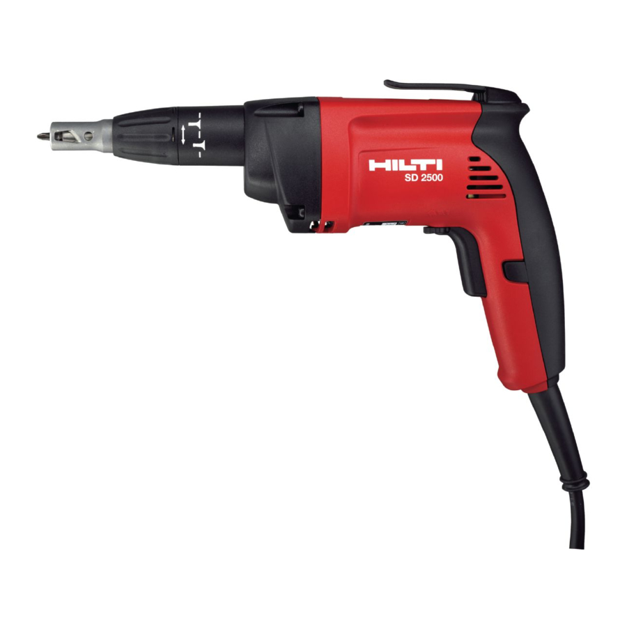 Hilti SD 2500 Manual