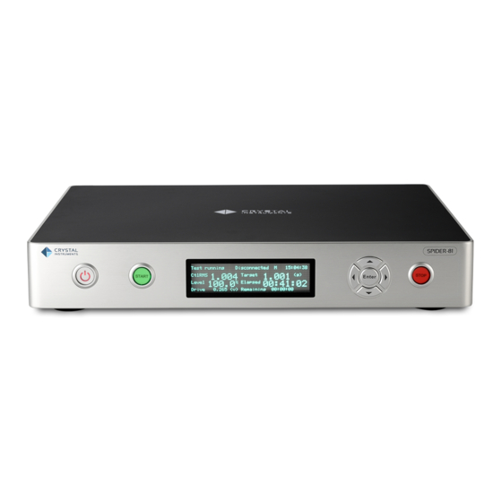 Crystal Instruments Spider-81 Quick Start Manual