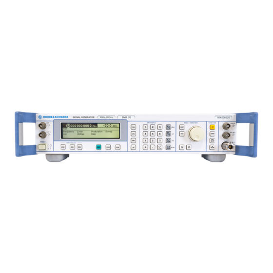 Rohde & Schwarz R&S SMR20 Service Manual