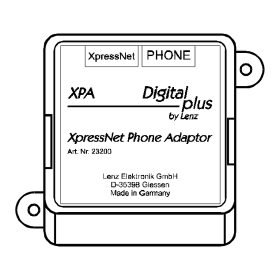 Lenz Digital plus Operating Manual