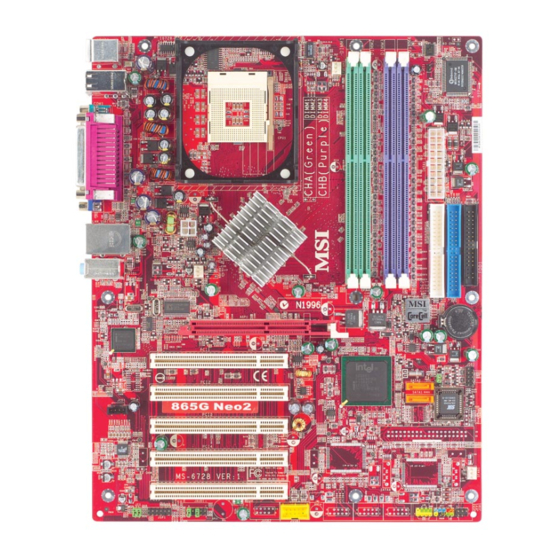 MSI 865G Neo2 Manual