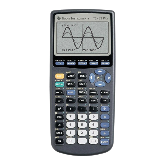Texas Instruments TI-83 Plus Manual Book