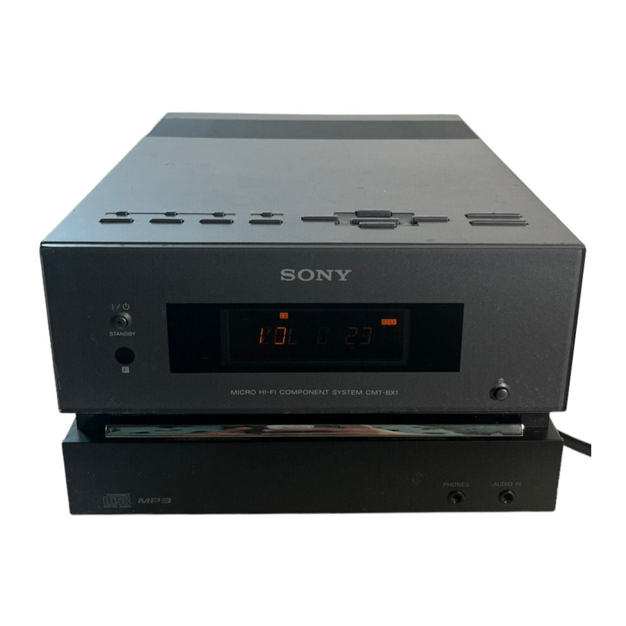 Sony CMT-BX1 - Micro HI-FI Component System Manual