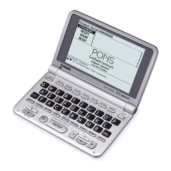 Casio EW-G3500 Quick Reference Manual