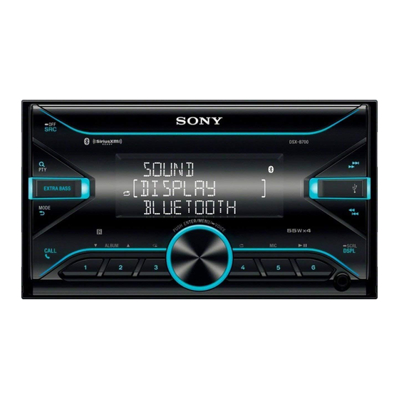 Sony DSX-B700W Operating Instructions Manual